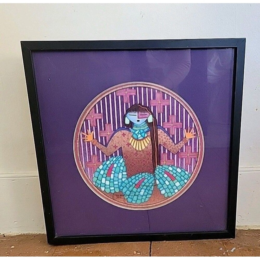 David Dawangyumptewa The Rainmaker Framed Hand Signed Hopi Native American Art